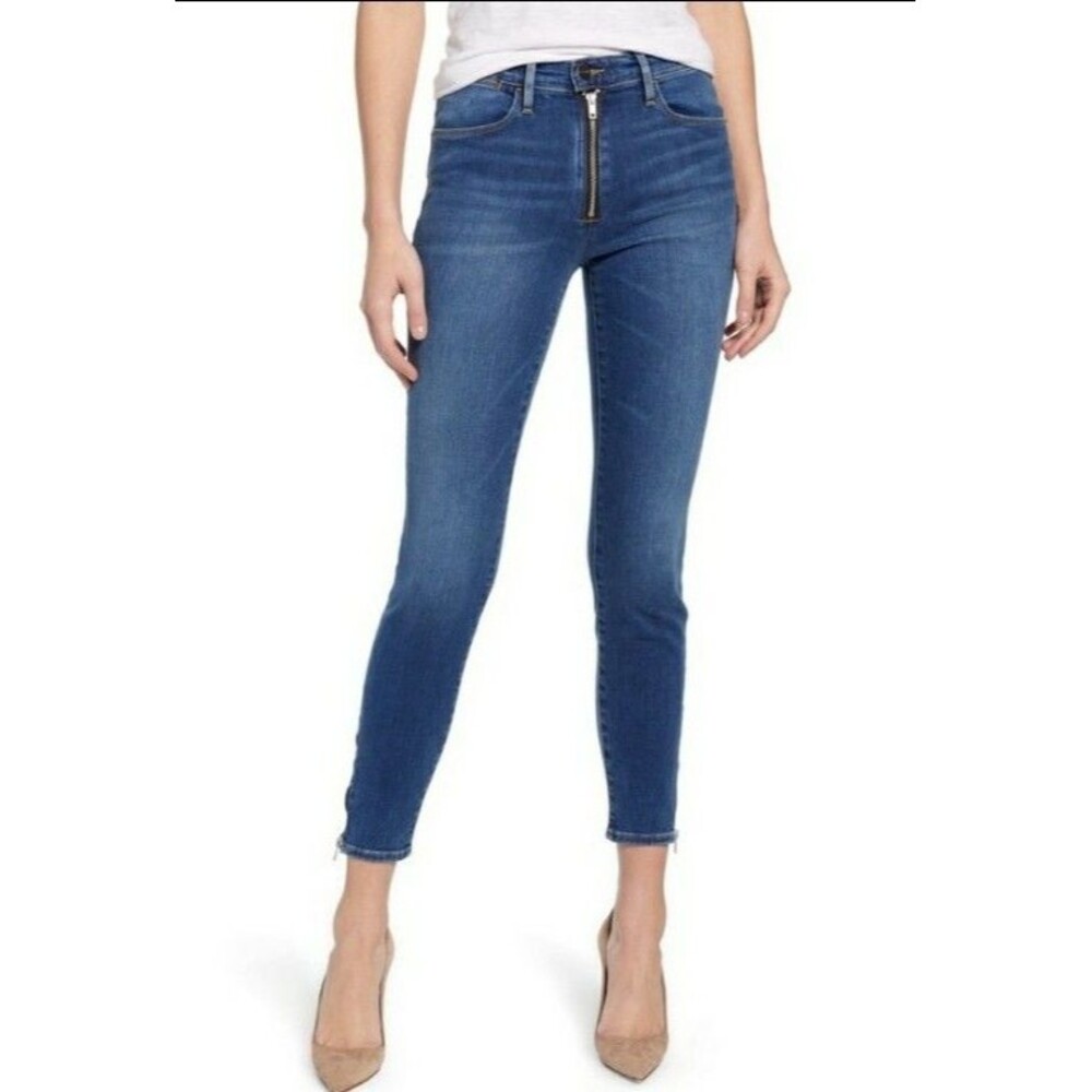 FRAME Le High Skinny Jeans Exposed Zip Womens Size 26 Eastman (N
